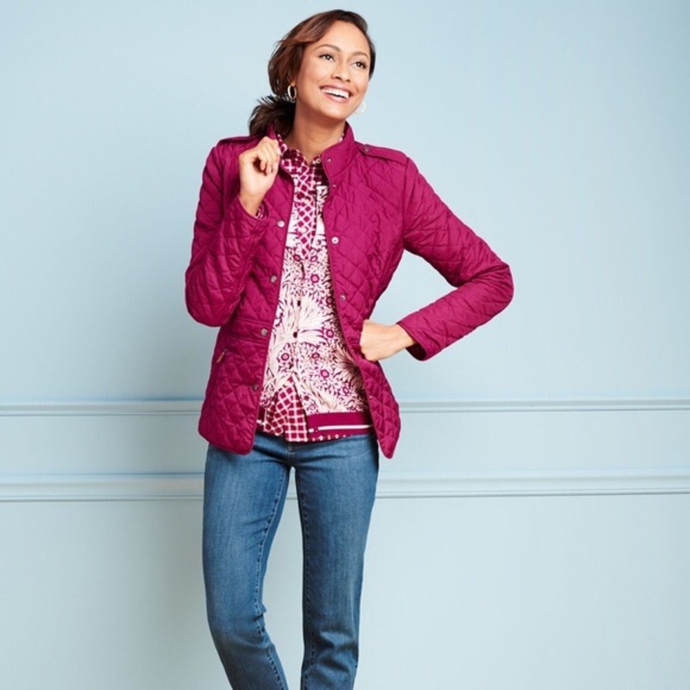Talbots Wild Berry quilted jacket